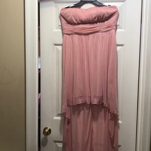 High low light pink dress